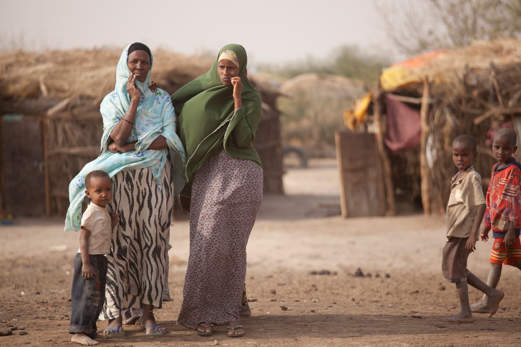 Women and children in the village of Hadado, where Islamic Relief provided emergency aid during a severe drought. Kenya, 2011