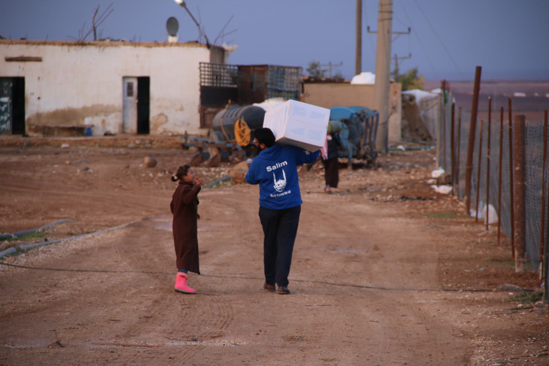 Islamic Relief staff deliver aid as part of an emergency winterisation project. Jordan, 2018.