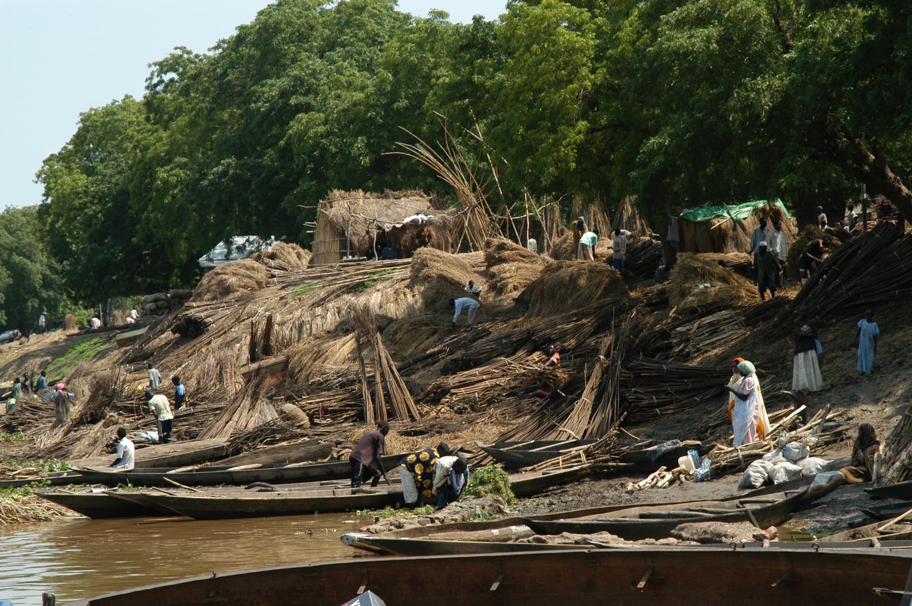A riverside scene in Darfur following a violent crisis. Sudan, 2004.