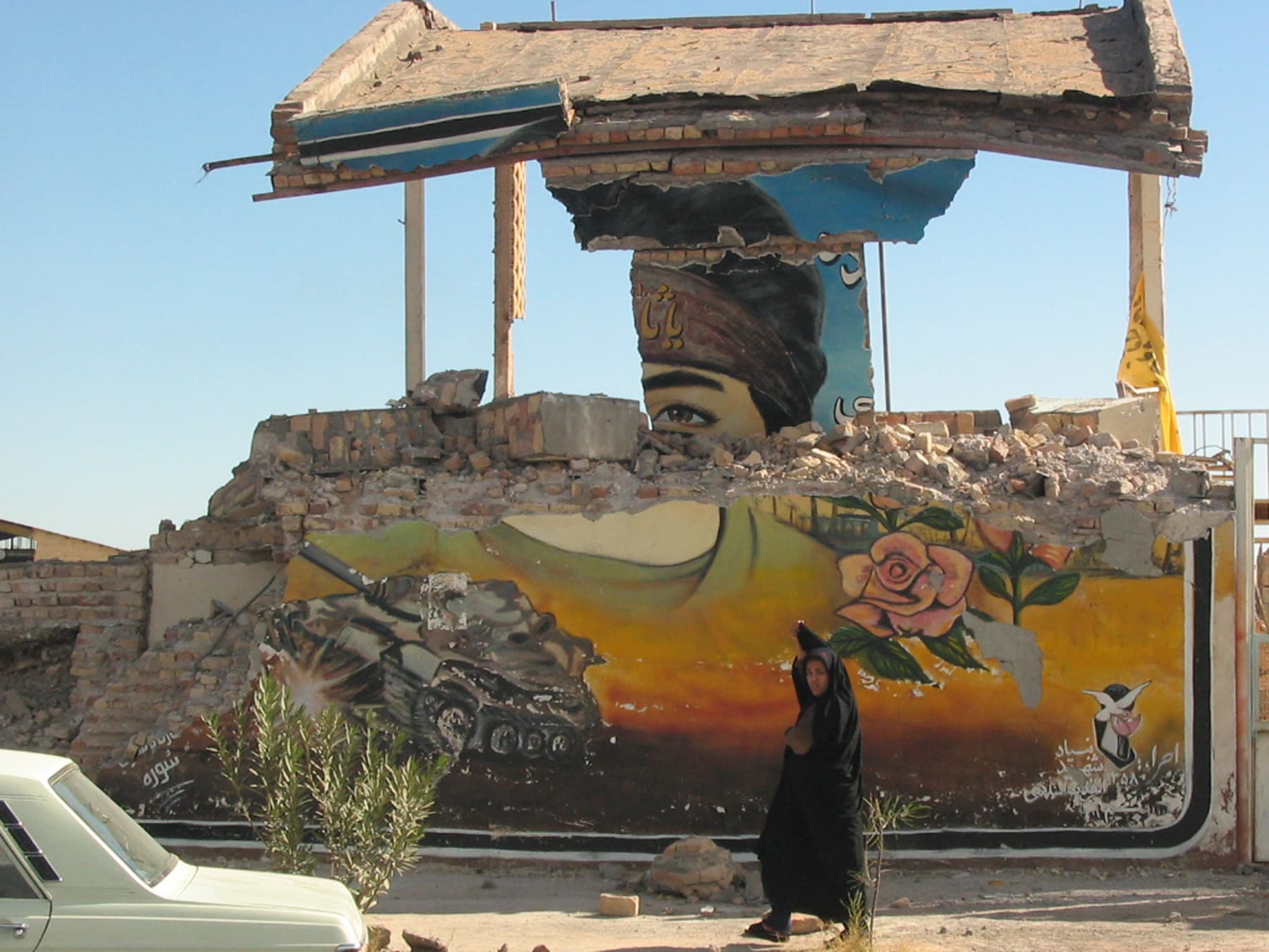 A mural damaged by the devastating Bam earthquake. Iran, 2003.