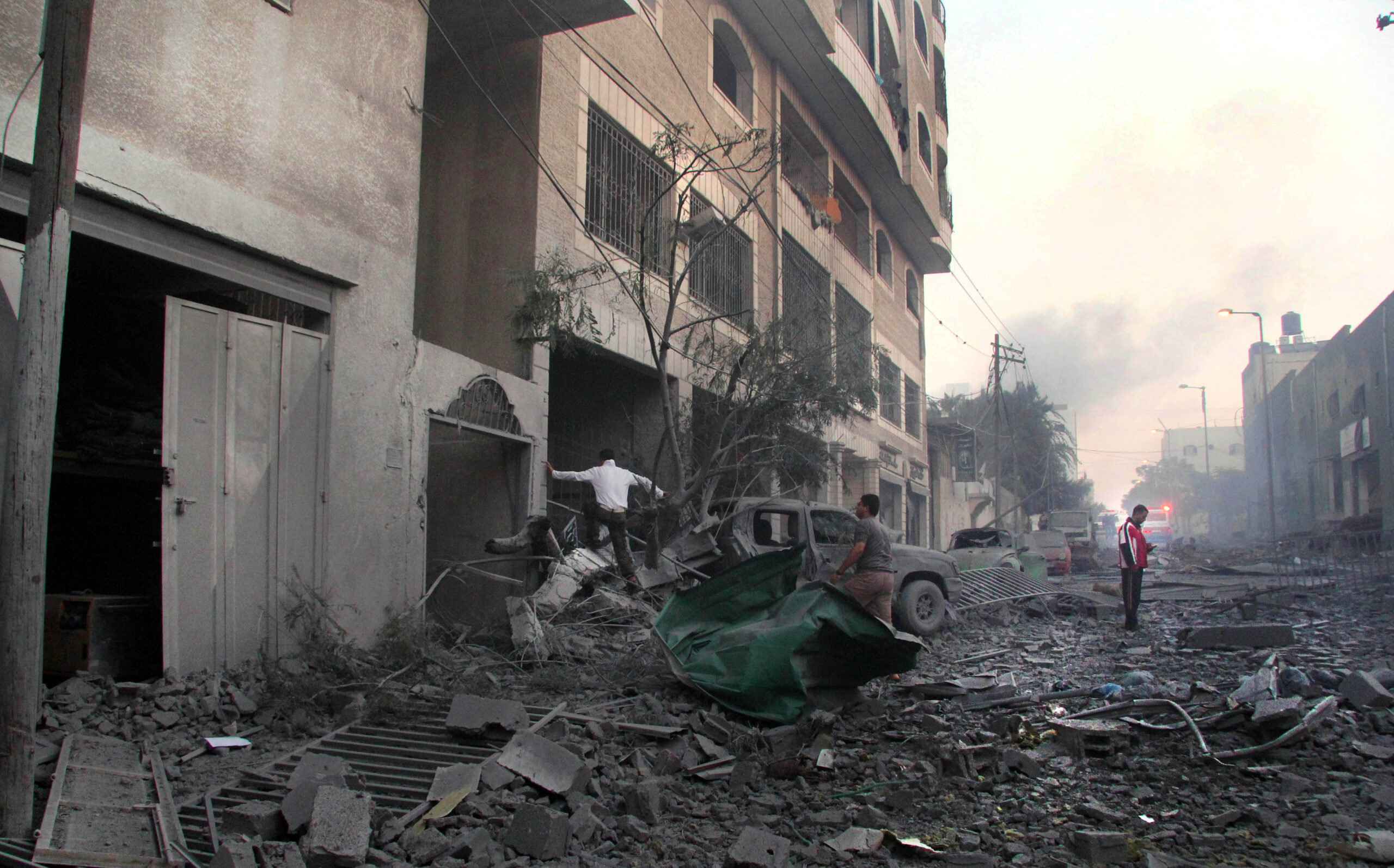 Destruction in the aftermath of a bombing in Gaza. Occupied Palestinian Territory, 2012
